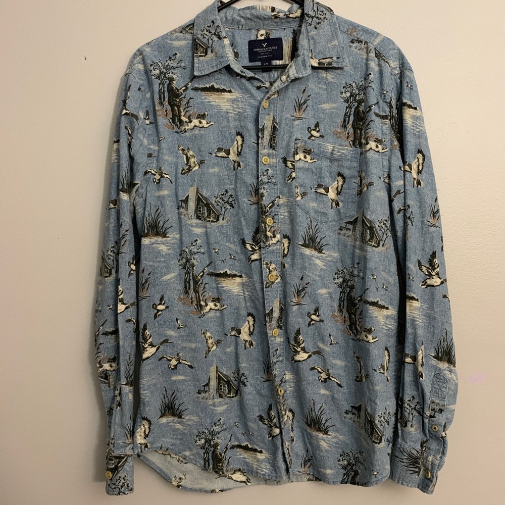 Men’s American Eagle Button Down Duck Hunting